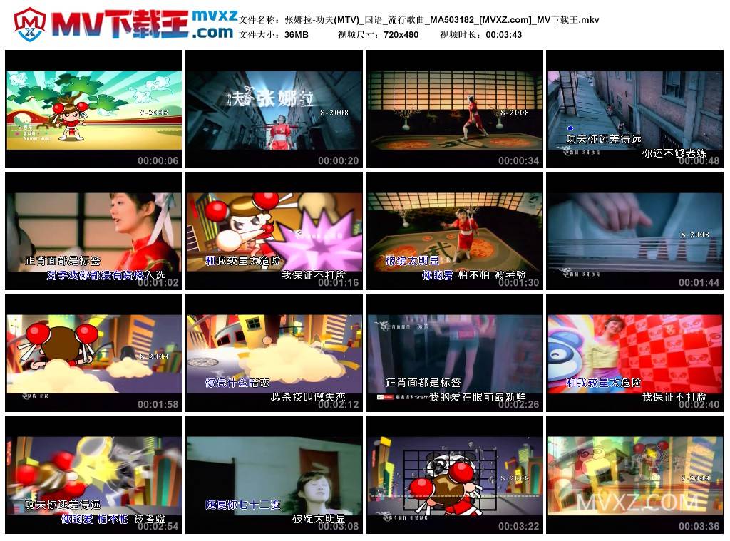 张娜拉-功夫(MTV)_国语_流行歌曲_MA503182